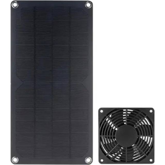 10W Monocrystalline Solar Panel DC5521 Output Charge 12V Battery PV Plate Pet Exhaust Fan Chicken Dog Solar Fan