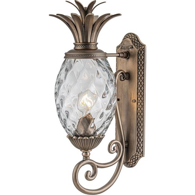 Elstead Plantation 1 Light Medium Outdoor Wall Lantern Burnished Bronze IP44