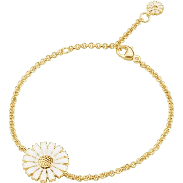 Georg Jensen Daisy armbånd forgyldt og hvid emalje