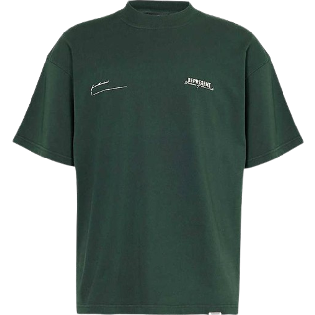 Represent Mens Forest Green Patron of the Club Brand-print Cotton-jersey T-shirt Xl - FOREST GREEN
