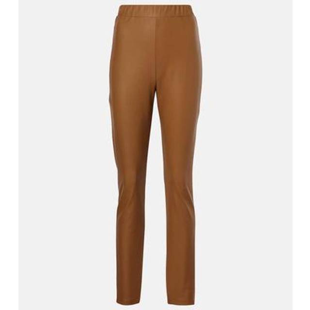 Max Mara Rodano faux leather slim pants - brown (UK 14)
