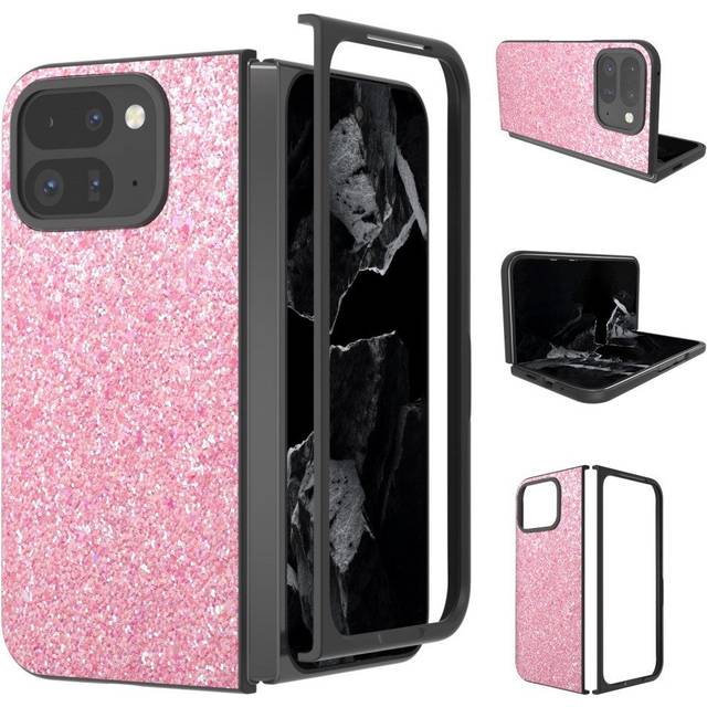 EIDERWOOD Google Pixel 9 Pro Fold (5G) Konstläder Glitter Skal - Rosa