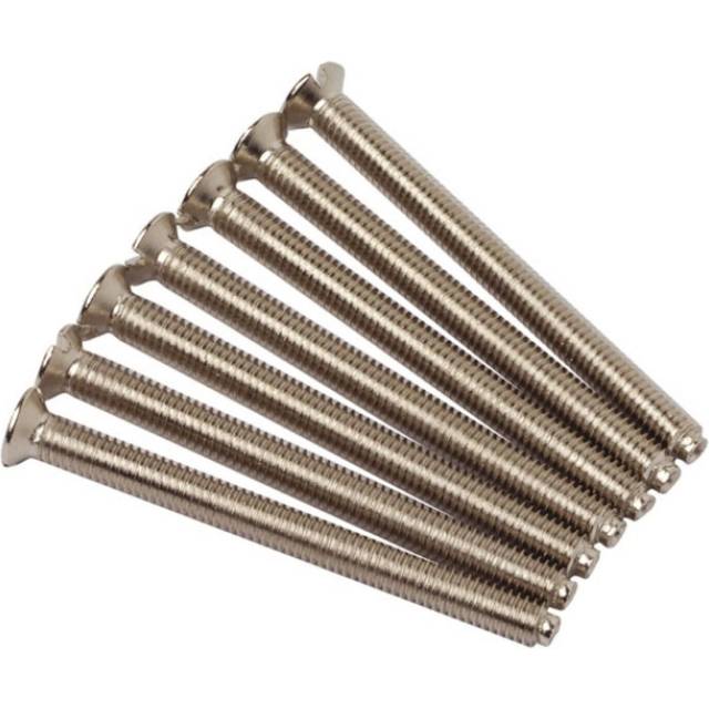 (10) Flat Head Electrical Screws 36mm Long Flat Plate Sockets M3.5 3.5mm Chrome