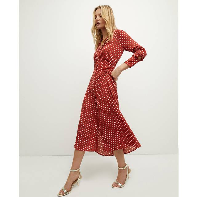 Veronica Beard Lex polka-dot silk-blend midi dress - red (UK 4)