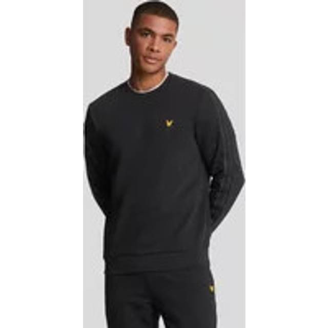 Lyle & Scott, Sweatshirts & Hoodies, Herr, S, Bomull, Tape Crew Neck Sweatshirt - black (S)