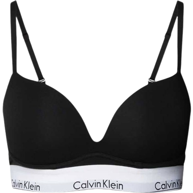 Calvin Klein Modern Stretch-Jersey Plunge Push-Up Bra - 32D - Black