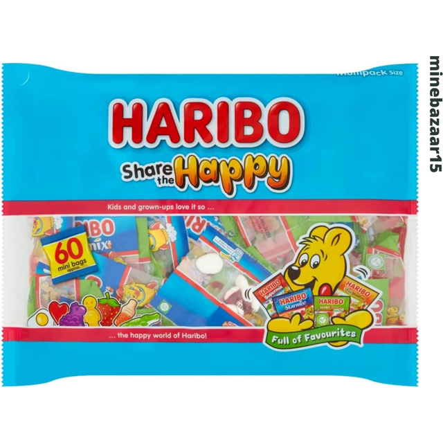 Haribo share the happy 60 mini bags sweets multipack | uk free and fast dispatch