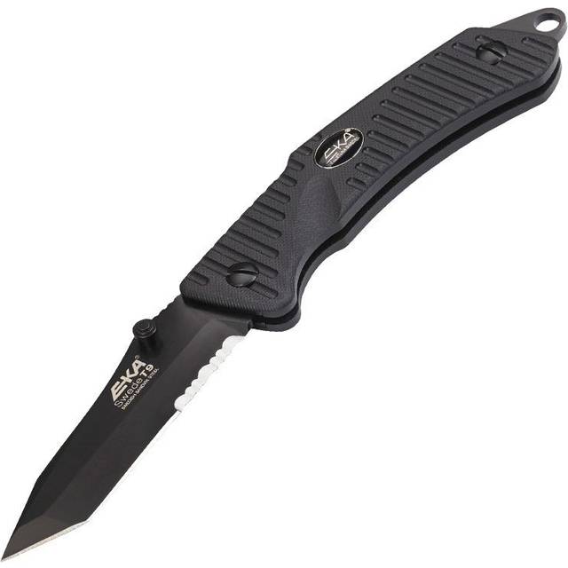 Kniv, EKA Swede T9 - Svart Fällkniv med Aimpoint® logotyp