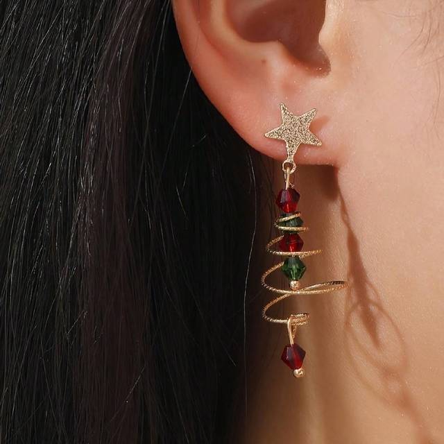 SHEIN 1pair Christmas Tree Dangle Earrings, Christmas Gifts For Women