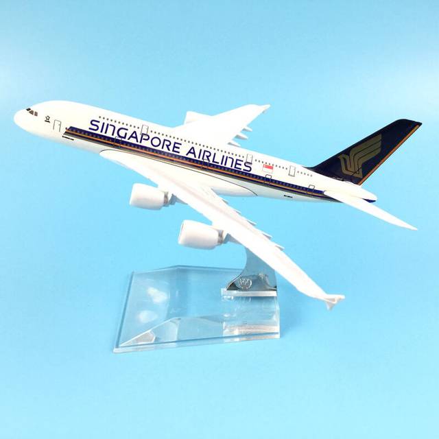 (Singapore A380) Aircraft Model Diecast Metal Model Airplanes 16cm 1:400 Singapore Airways