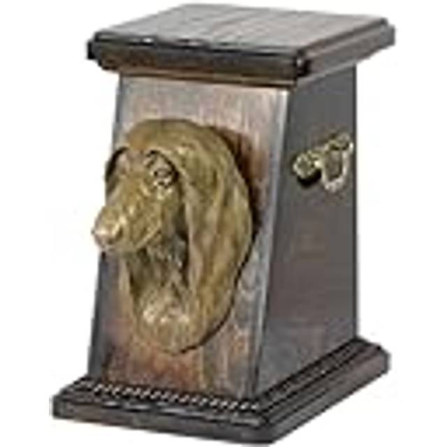 Afghan Hound, Tazi - urn for dog ashes, elegant urn with a statue, commemorative urn with a bust of a dog by Art-Dog brand brun