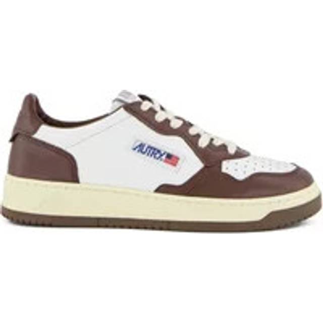 AUTRY White & Brown Medalist Low Sneakers - LEAT/LEAT WHT/CHESTN - IT 42