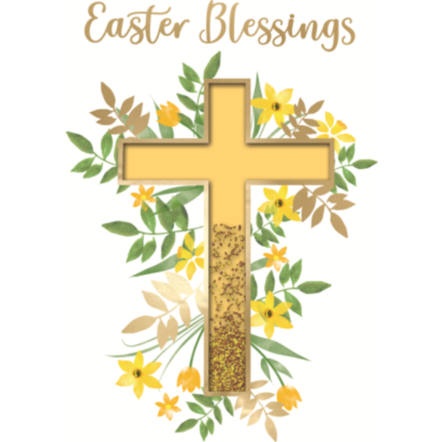 Easter Blessings Religious Hand-Finished Easter Card Autograph Greeting Cards