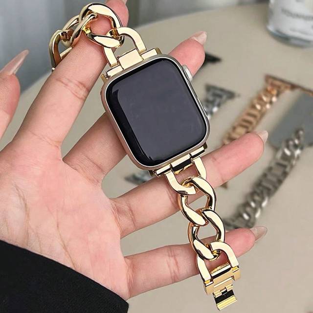 SHEIN 1pc Unisex Apple Watch Band Fashion Steel Strap, Compatible With Apple Watch 38mm/40mm/41mm/42mm/44mm/45mm/46mm/49mm, Compatible With Watch Ultra/SE/S