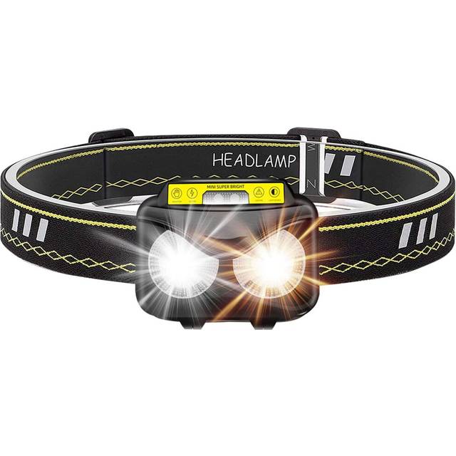 LED Head Torch USB Headlamp Rechargeable Owl Shape Design Headlight 650 Lumens COB LED 6 Modes Motion Sensor Waterproof Lightweight for Running,