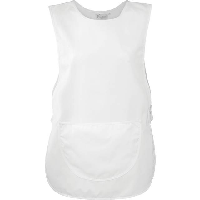 (S, White) Premier Ladies/Womens Pocket Tabard / Workwear (Pack of 2)