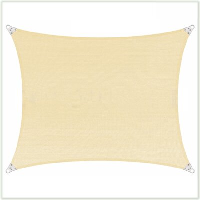 ColourTree Rectangle Beige 22 x 24 Super Ring Sun Shade Sail Canopy Structure  Super Durable Heavy Duty  Reinforced Corners  E