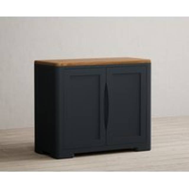 Pembridge Oak and Dark Blue Painted Small Sideboard