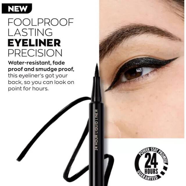Avon power stay 24 hour liquid liner, fade-proof formula, blackest black,