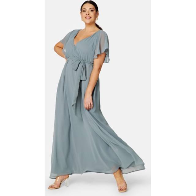 Flutter Sleeve Chiffon Maxi Curve Dress