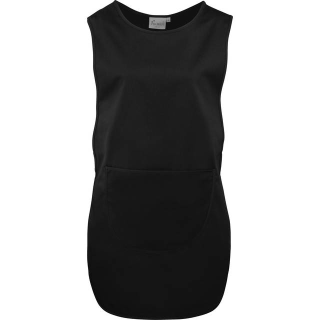 (XL, Black) Premier Ladies/Womens Long Length Pocket Tabard / Workwear (Pack of 2)
