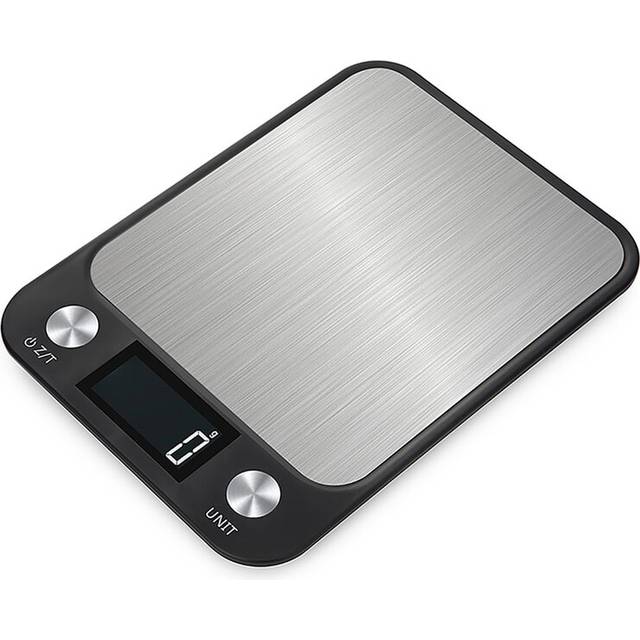 (Black, 5Kg) Kitchen Scale 15Kg/1g Weighing Food Coffee Balance Smart Electronic Digital Scales Stainless Steel