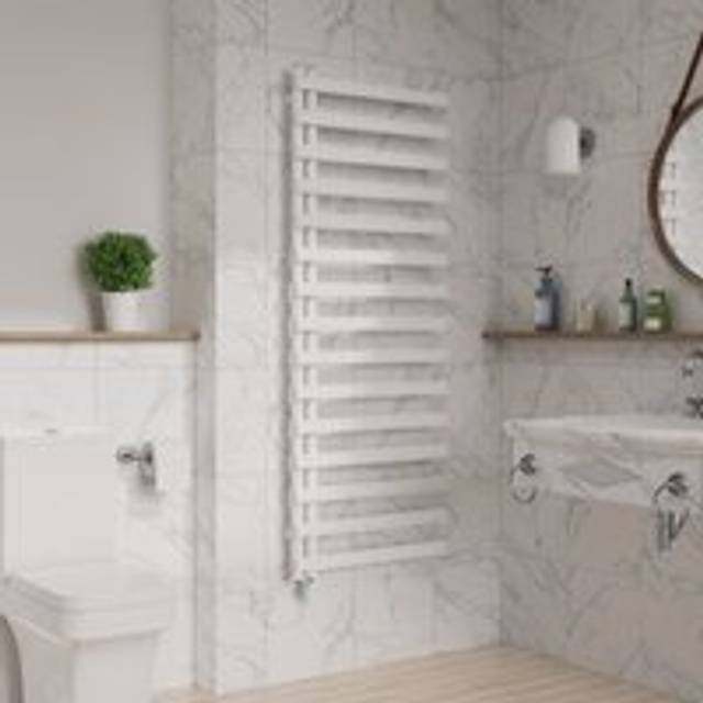 Warmehaus - 1600x600mm Electric Thermostatic Towel Rail Timer White
