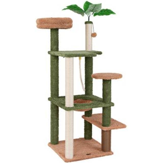Costway Green Cat Tree with Sisal Scratching Posts 152cm - 52 x 52 x 22cm