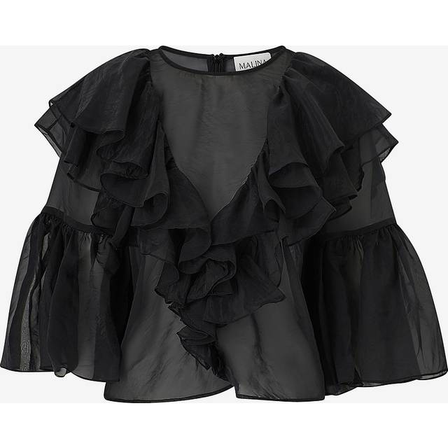 Malina Alexia Organza Frill Top, Black
