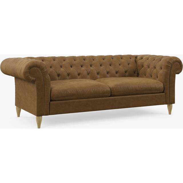 John Lewis Cromwell Grand 4 Seater Leather Sofa Bed, Light Leg