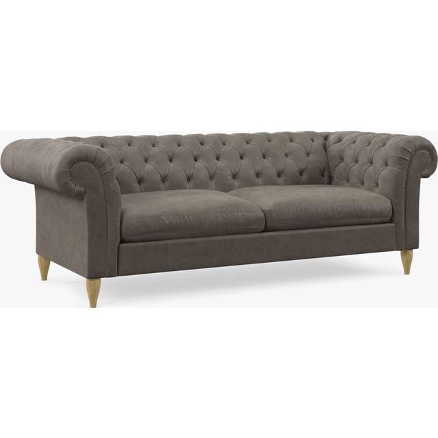 John Lewis Cromwell Grand 4 Seater Leather Sofa Bed, Light Leg