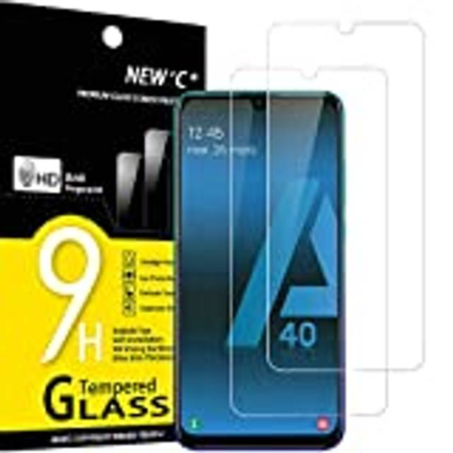 NEW'C 2 Pack, skärmskydd i glas för Samsung Galaxy A40, bubbelfri, 9H hårdhet, 0,33 mm ultratransparent, ultrabeständigt härdat glas