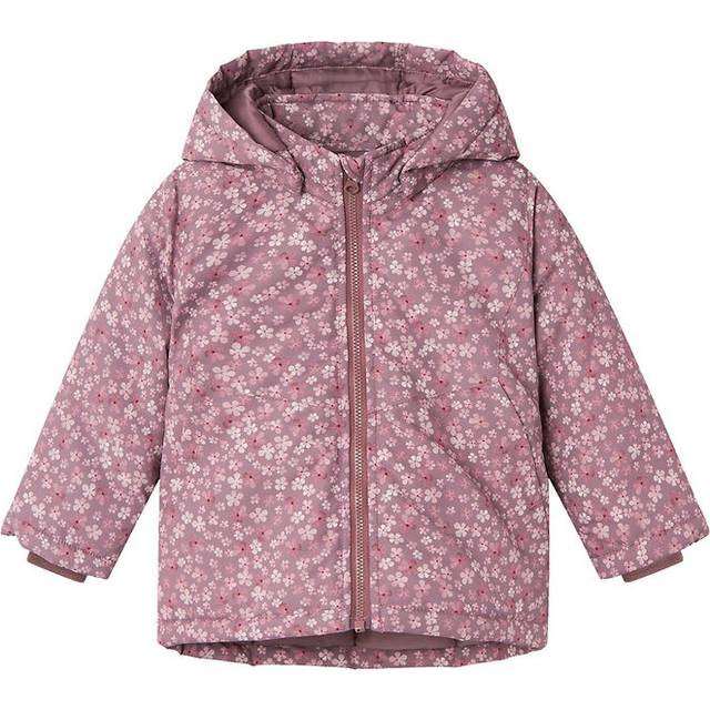 Name It Vinterjacka - NbfMaxi - Grape Shake/Blommor - Name It - 62 - Vinterjacka