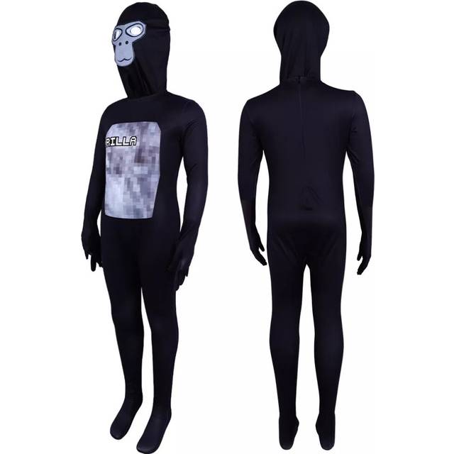 (Black, 140) Kids Halloween Gorilla Tag Cosplay Boys Jumpsuits Party Costume Fancy Dress