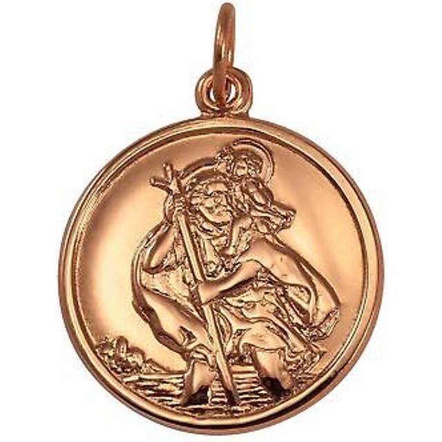 9ct rose gold st christopher pendant