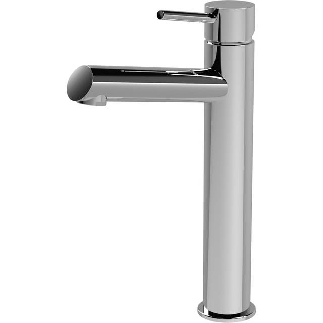 Minimalist Round Tall Mono Basin Mixer Tap - Chrome