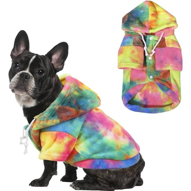 Tie Dye Dog Clothes Hoodie, Pet Winter Coat, Puppy Sweatshirts for Small Dogs Boy Girl