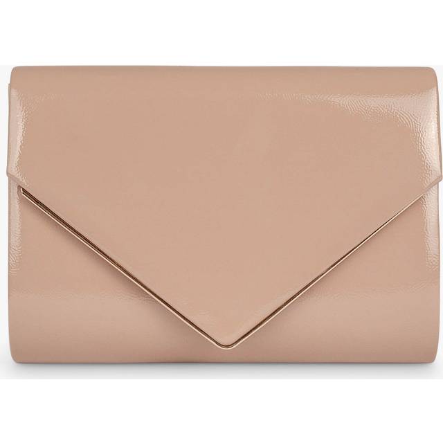 Patent 'Deirdre' envelope clutch bag - Nude - One Size