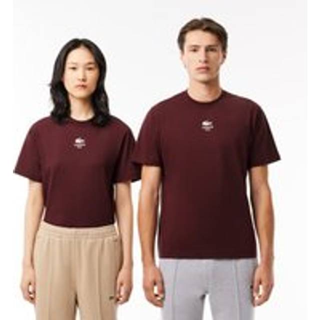 Lacoste Paris Small Logo T Shirt Burgundy