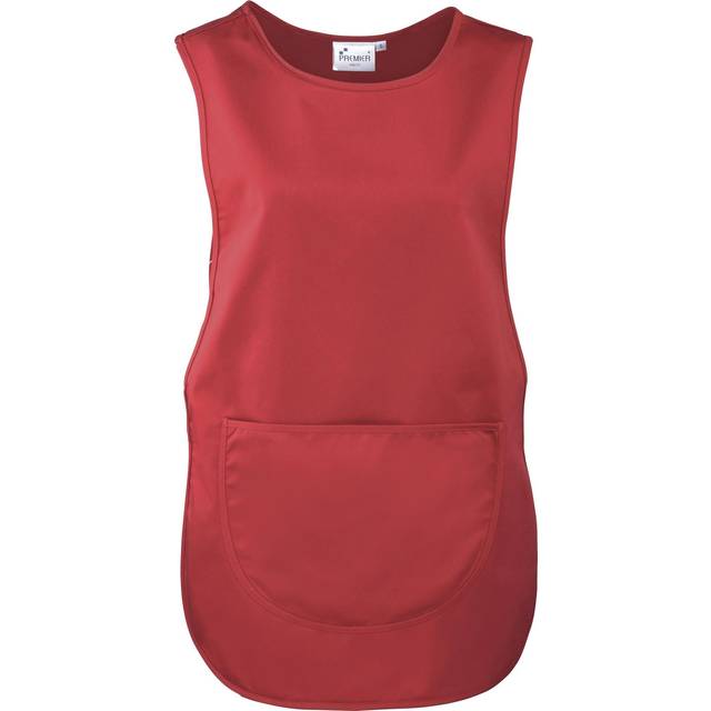 (S, Red) Premier Ladies/Womens Pocket Tabard / Workwear (Pack of 2)