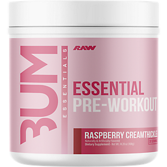 Raw CBUM Essential Pre-Workout Raspberry Creamthickle 408g