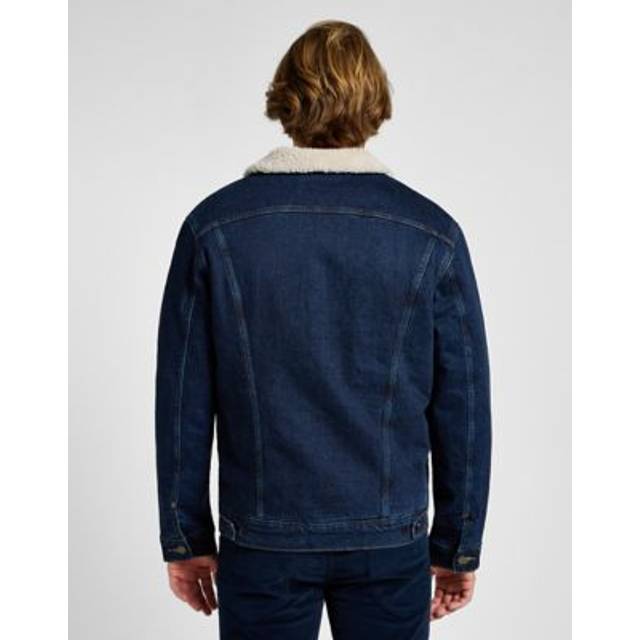 Lee borg – Ljustvättad jeansjacka med teddyfoder-Blå