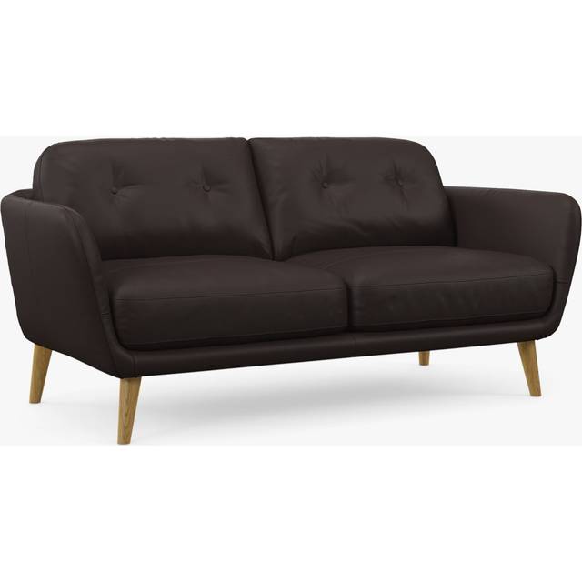 John Lewis Arlo Medium 2 Seater Leather Sofa, Light Leg