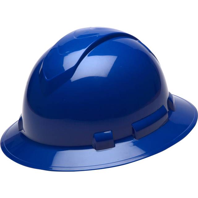 Pyramex Ridgeline Full Brim Hard Hat  4-Point Ratchet Suspension  Blue