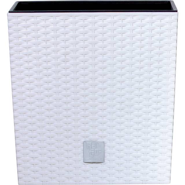 (White, 2) Square Low Elegant Tall Large Plant Pot Indoor Outdoor [Small]