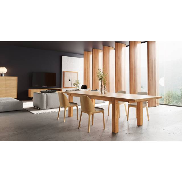 Fernwood Extendable Solid Oak Dining Table (75cmH x 140cmL x 80cmW)
