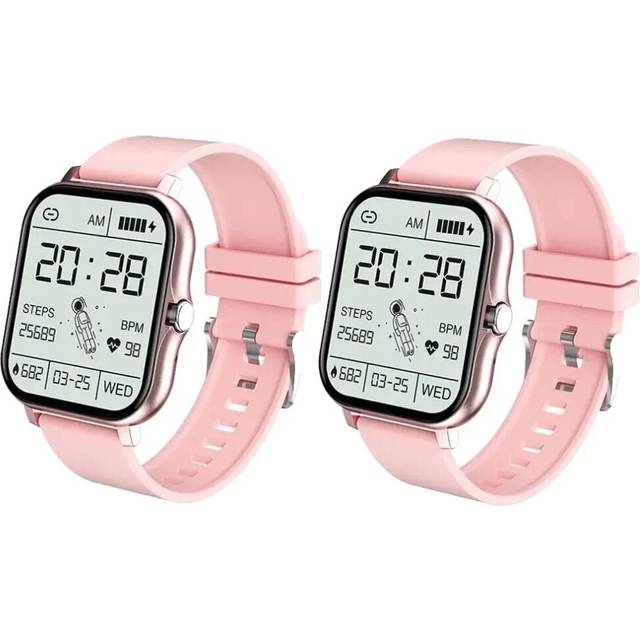 (2PcPink, With Retail Box) 2023 Smart Watch For Men Women Gift 1.44' Full Touch Screen Sports Fitness