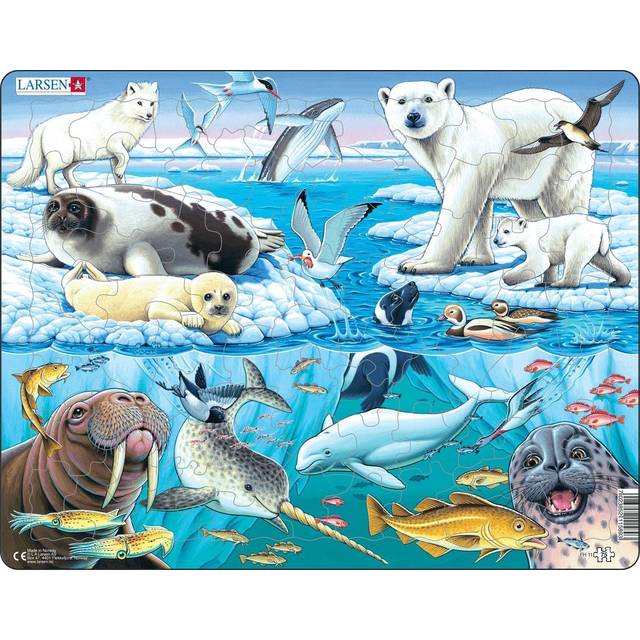 Larsen FH11 Wildlife on and Around an Arctic Iceberg, 75 Piece Boxless Tray & Frame Jigsaw Puzzle