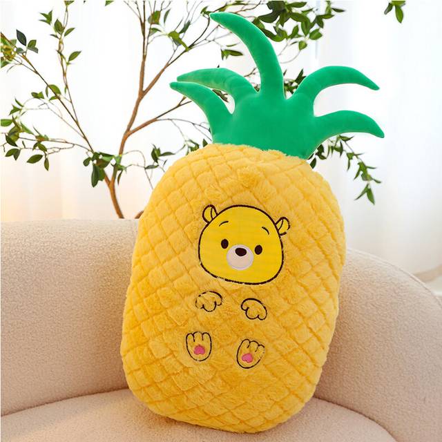 (70cm/27.56in) Bear Yellow Pineapple Plush Toy Snuggly Pp Cotton Filled Stuffed Fruit Pillow