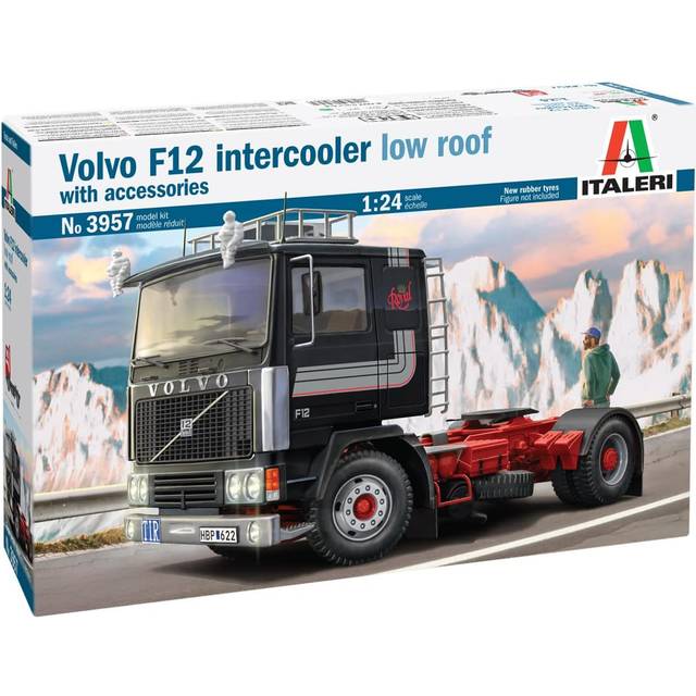 Italeri -3957 Volvo F12 Intercooler Low Roof with Accessories, stege 1:24, modellkit, modellbygge, flerfärgad, IT3957